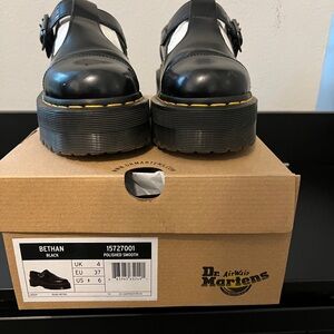 Dr. Martens Bethan Black Polished Smooth Shoes